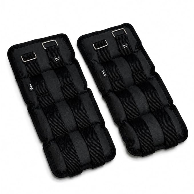 Btag Solid Neoprene Ankle & Wrist Weights (1 kg  2 Pcs) | Adjustable S