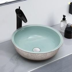 Plantex Ceramic Round Basin for Bathroom/Table Top Basin/Washbasin for