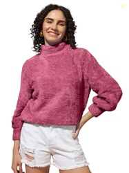 Women's Fur Pull Over With High Neck