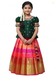 White Button Girls Silk Blend Readymade Lehenga choli
