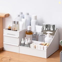 ALOXE Cosmetic Organizer Box Drawers Storage Plastic Stationary Box | 