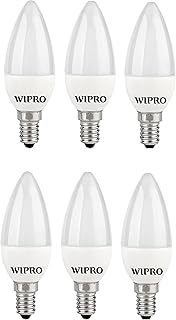 wipro Garnet Base E14 3-Watt LED Bulb (Yellow) - Pack of 6