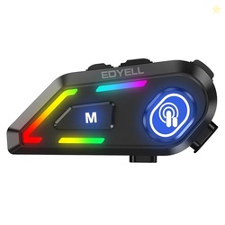 EDYELL Motorcycle Helmet Bluetooth on Ear Headset,Connects to 2 Phones