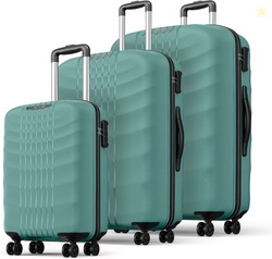 Safari Hard Body Set of 3 Luggage 8 Wheels - LIFT 55/66/75 4W SAGE GRE