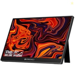 Zebronics 15.6 Portable Monitor, FHD 1080p, 60 Adjustable Stand, 16:9 