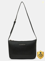 Caprese Jena Baguette Medium Black Handbag for Women Shoulder Bag with