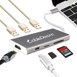 USB C Hub USB3.1 Type C to HD Mi RJ45 Converter Thunderbolt 3 Adapter 