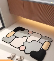 SKVM Memory Foam Water Absorbent Rectangular Shape Mat for Bathroom Ki