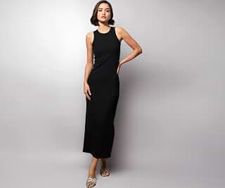 Black Rib Sleeveless Bodycon Maxi Dress