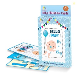Bookworm Baby Milestone Cards for Boys Colorful & Cute Designs (Total 