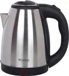 LivHome Quickboil Electric Kettle (1.8 L, Silver Black)