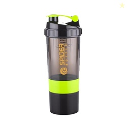ATTRO Plastic Spider Shaker Bottle with Storage 300ml Protein Mixer Bo