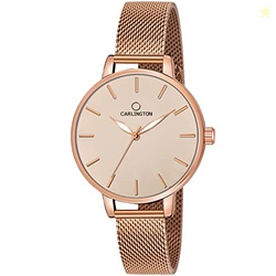 Big Dial Womens Watch with Stainless Steel Mesh Strap, Adjustable Clas