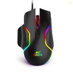 Ant Esports GM320 RGB Wired Gaming Mouse, 12800 DPI Optical Sensor, 8 