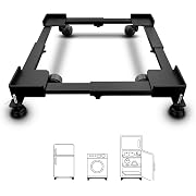 Hipkoo Adjustable Washing Machine Stand with Wheels | Heavy Duty Steel