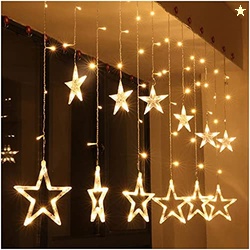 The Purple Tree Plastic Decorative Star Curtain LED Lights for Diwali 
