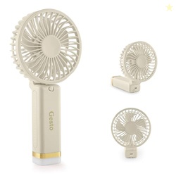 Gesto Portable Fan Rechargeable with LED Light  Foldable Mini Fan, Sma