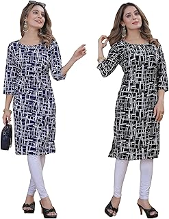 Women's Multicolor Stylish Crepe Kurta||Pack of 2 Kurta||Kurta for Wom