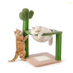 Premium Imported Cactus Theme Cat Tree | 35-Inch | Large | Transparent