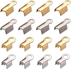 DIY Crafts Gold, Pack of 400 Pcs, 304 Stainless Steel Fold Over Crimp 