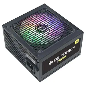 Zebronics Premium Power Supply, Long Flat Cables, Silent 120mm Fan 12V