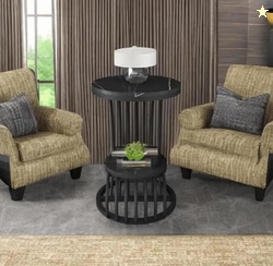 Furniture Cafe Modern Round Accent Table | Compact Side Coffee Table w