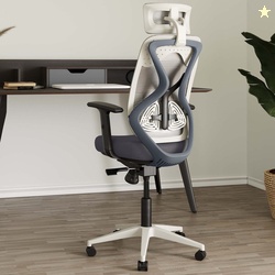 CARLTON LONDON Atlas Mesh Office Adjustable Arm Chair(Grey, White, Kno