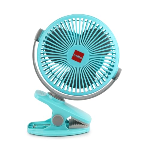 CELLO Air-Vel Electric USB Type C Recharging Portable Fan 1800mah Blue