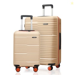 HRX Zanzibar 2Pc Set (Cabin + Medium) Beige Polypropylene Hard Shell S