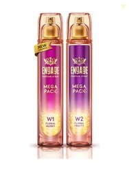 Engage W1 & W2 Mega Pack Perfume Spray Combo for Women 160ml x2,Long L