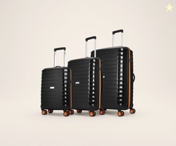 Altitude Set of 3 (Cabin+Medium+Large) Trolley Bags, Black