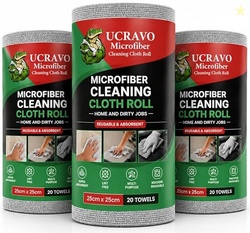UCRAVO Reusable Kitchen Towel Roll - 6000 Times Washable | Soft & High