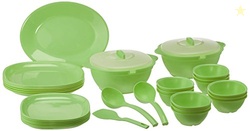 SignoraWare BPA Free Plastic Square Dinner Set | Microwave Safe | Unbr