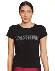 Clovia Women's Comfort Fit Active Text Print T-Shirt