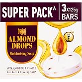 Bajaj Almond Drops Moisturising Soap, 125 gm (Pack of 3)