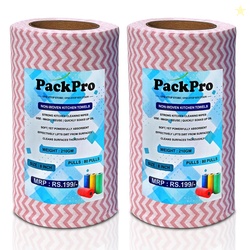PackPro Non-Woven Kitchen Towel Roll | Red | 160 Pulls | 80 Pulls x 2 