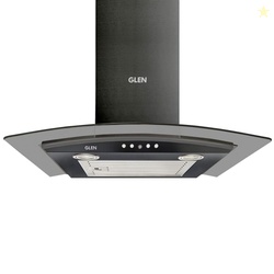 Glen 60cm 1000 m3/hr Curved Glass Wall Mounted Kitchen Chimney Push Bu