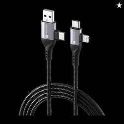 Portronics 4-in-1 Cable 3 A 1 m Konnect 4 IN 1 Multi Functional w...mo