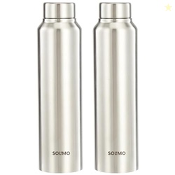 Amazon Brand - Solimo Stainless Steel Water Bottle (Pack of 2) | BIS-A