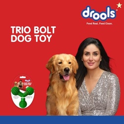 Drools Non-Toxic Rubber Toy for Dogs, Trio Bolt Ring 115g Pack | Non D