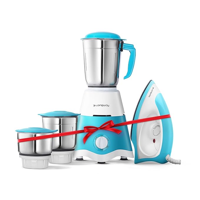 Longway Super Dlx Mixer Grinder with Kwid 1100W Dry Iron | 500 Watt Po