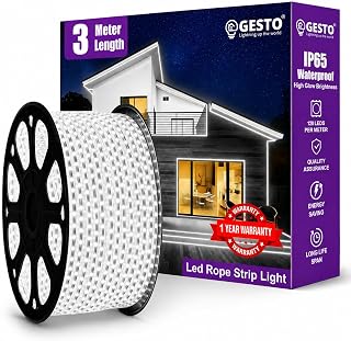 Gesto 3 Meter Rope LED Strip Lights | 120 LED/Mtr Waterproof Outdoor L
