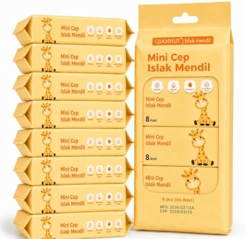 FEXMY Wet Wipes for Baby Skin with Aloe Vera | 64 Pcs, 8 Packs  8 Wipe