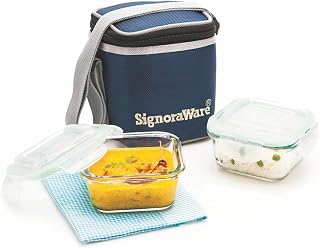 SignoraWare Director High Microwave Safe Office Lunch Box Set with Bag