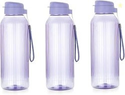 ATTRO Prime Linear Plastic Water Bottle, Leak-Proof- Set of 3-1.5L-Pur
