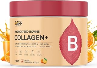 MyFitFuel Hydrolyzed Bovine Collagen (100gm, Orange) with Biotin, Hyal