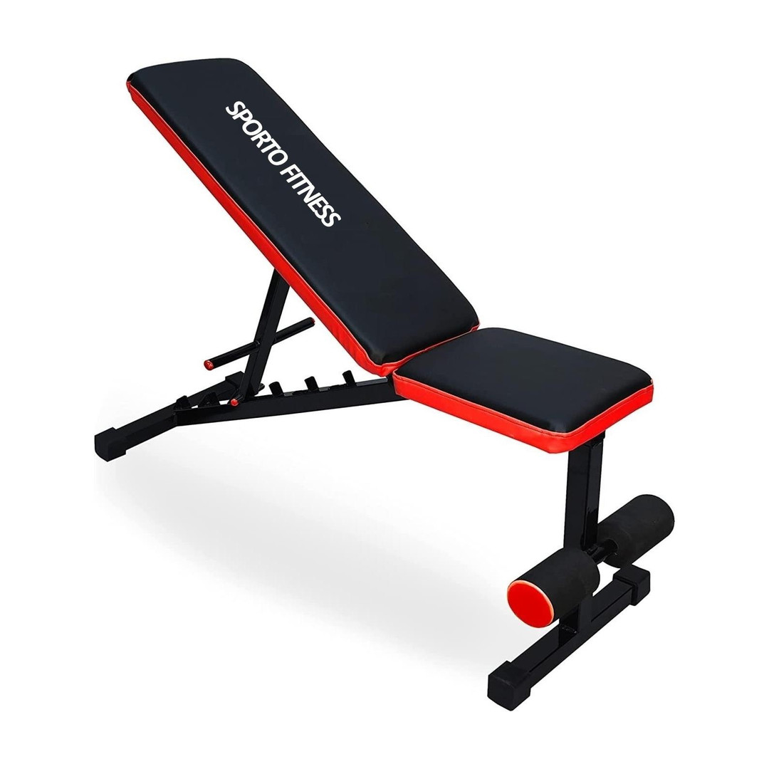 Sporto Fitness S-102 Weight Bench,700LB Stable Multi-Purpose Foldable 