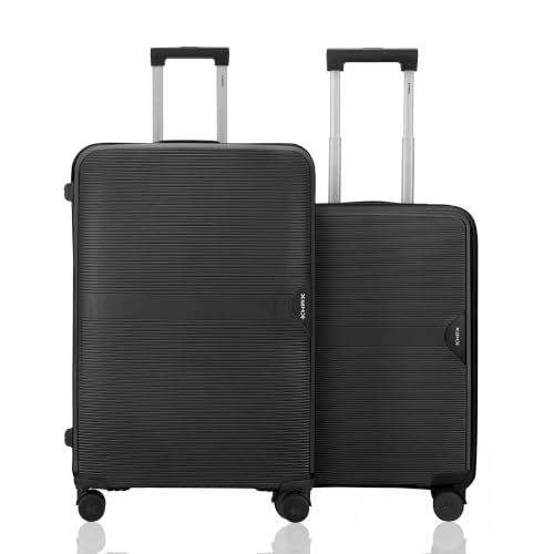 HRX Parabola 2-Piece Luggage Set (Cabin + Medium) Haileys Black Polypr