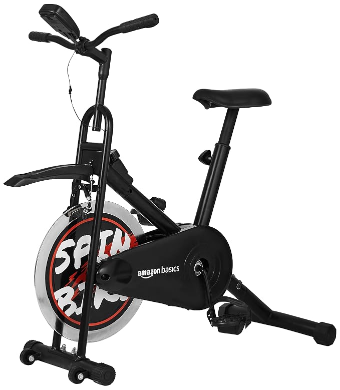 amazon basics Fusion Pro Spin Fitness Bike With Adjustable Cusioned Se