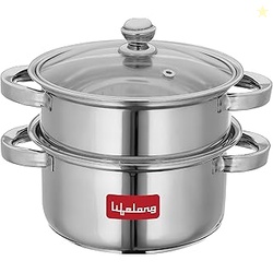 Lifelong 2-Tier Steamer/Momo/Modak Maker | Induction Compitable with G
